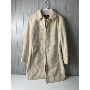 Women's 6 VTG Braefair WOOL BLEND Pea Coat Business Classic Tan Beige Cream